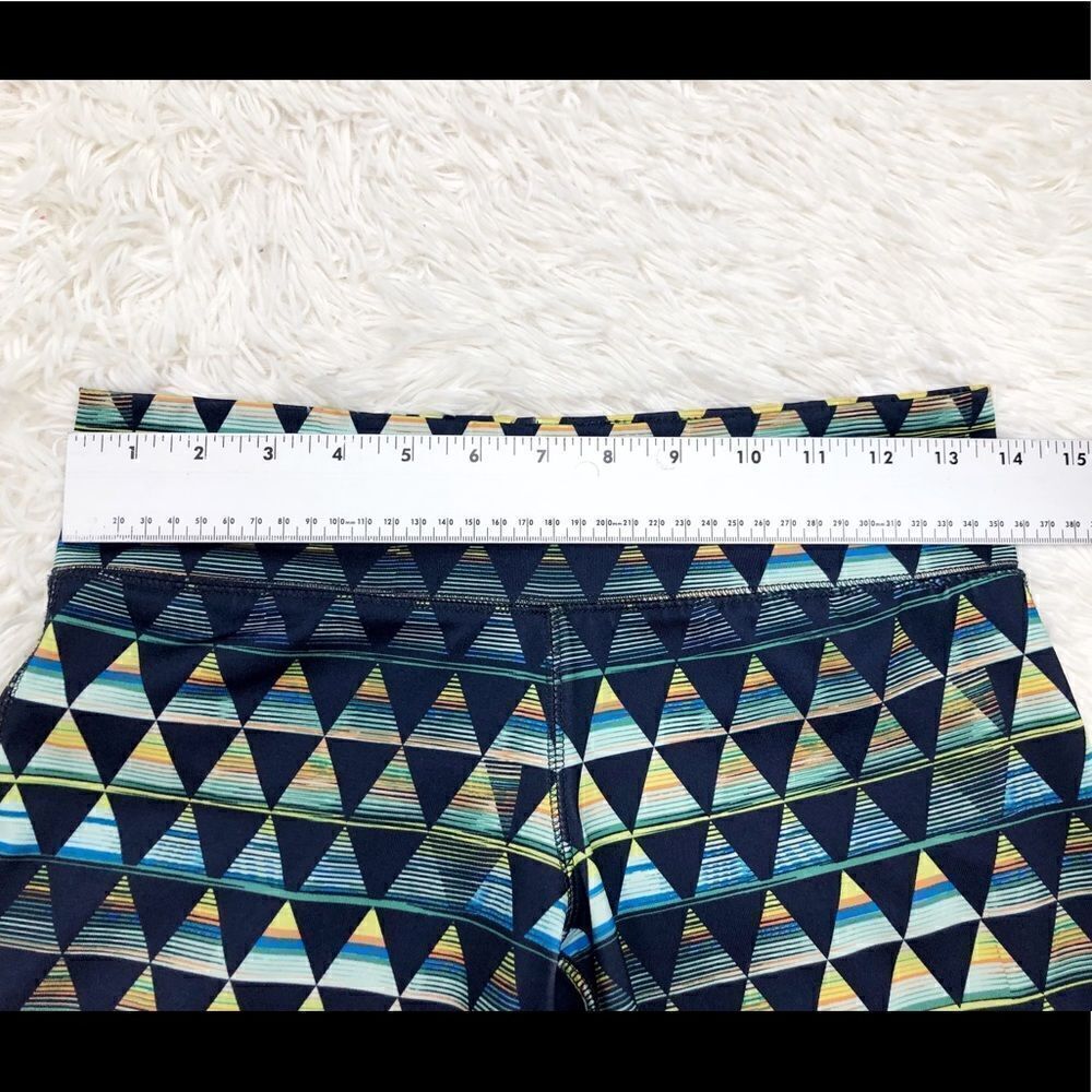 Mossimo Blue Green Triangle Geometric Workout Athleasure Leggings Size Small - Picture 5 of 6